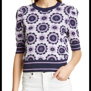 Shirt Sleeve Floral Sweater